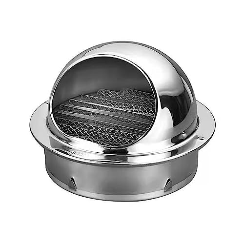 304 Edelstahl Außenwand Haube Schornsteinaufsatz,Auspuffrohr lüftungsaufsatz,Auspuff Lüftung Schornstein Regenhaube,Runde Kaminaufsatz,Schornsteinhaube mit Vogelschutz (60mm/2.4in) von KDDEON