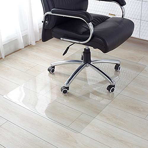 Bodenschutzmatte für Heimbüros,1mm Dicke PVC-Transparente Stuhlmatte für Hartböden,Hohe Schlagfestigkeit/Geschmacksneutral/Rutschfest/Leise Bürostuhl Unterlage für Teppiche (80x90cm/31.5x35.4in) von KDDEON