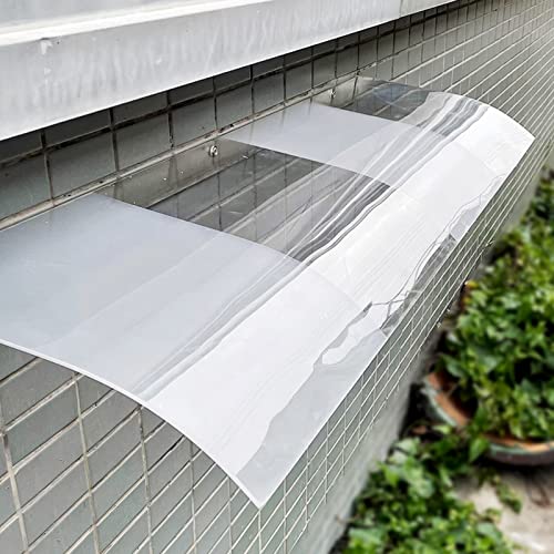 Halbmattierte Polycarbonat Vordach für Haustür,Türfenster Gartenvordach Terrassen Veranda Pultvordach,Regenschutz Türvordach Pultbogenvordach, (40x100cm/16 x39) von KDDEON