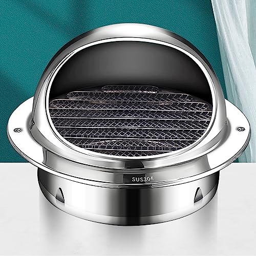 Runde Schornsteinkappe aus Edelstahl 304,Schornsteinaufsatz Lüftungsaufsatz,Außenwand-Luftauslass-Dunstabzugshaube Windschutzscheiben Abgasrohre Kaminaufsatz (60mm/2.4in) von KDDEON