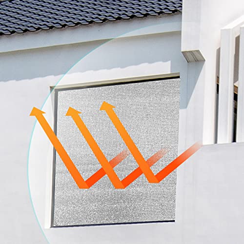 Sonnenraum Wärmeschutzfolie Fensterfolien-Set,UV-Schutz Sonnenschutzfolie Fenster Innen oder Außen,Reflexionsfolie Aluminisierte Isolierfolie,Sichtschutzfolie für Glasfenster (50x120cm/20''x47'') von KDDEON