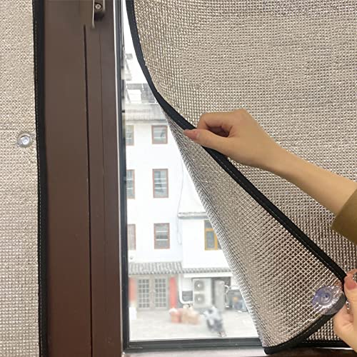 Sonnenschutz Anti-UV Reflektierende Fensterfolie Sichtschutzfolie,Verdunkelungs Scheibentönungsfolie Aluminiumfolie Isolierfolie,für Badezimmer Balkonen Französischen Fenstern (65x120cm/26''x47'') von KDDEON