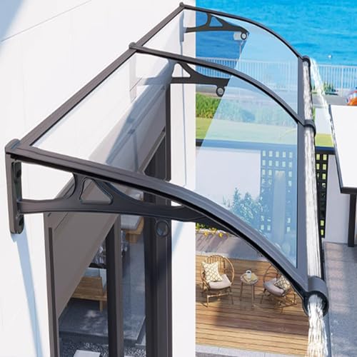 Sonnenschutz und Wärmedämmung Türfenster Gartenterrasse Veranda Pultbogenvordach,Transparente Eingangsmarkise,Wetterfestes Haustürvordach,Leise Schlagfeste Türdach Überdachung (100x100cm/39 x39) Sonnenschutz und Wärmedämmung Türfenster Gartenterrasse Veranda Pultbogenvordach,Transparente Eingangsmarkise,Wetterfestes Haustürvordach,Leise Schlagfeste Türdach Überdachung (100x100cm/39 x39) von KDDEON
