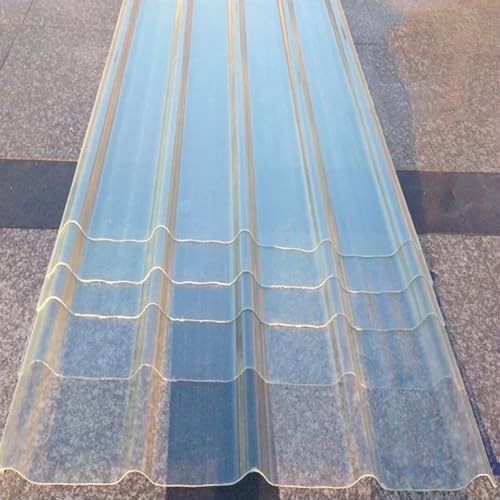Bitumenwellplatten,1/3/5/8/11 Stück Dachplatten,2,4mm Dicke FRP-Tageslichtplatten,Isolierungs/UV-Beständig Profilplatten Trapez,Ersatzplatten für Gerätehaus Carport (0.9x0.65m/35x26in,1 Pcs) von KDDFN