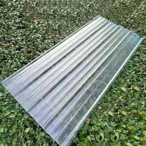 FRP-Tageslichtplatten,1,5mm Dicke Wellplatten,DIY-Dachbleche Trapezblech,Transparent Kurzrollen,Isolierende Regensichere Dachplatten,für Gewächshaus Carports Gerätehaus (0.9x1.3m/35x51in,1 Pcs) von KDDFN