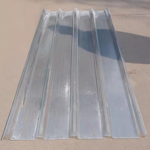 FRP-Wellplatte,Tageslichtplatten,UV-beständige Dachplatten,Geräuschlose Transparent Kurzrollen,Dachbleche Trapezblech,für das Ersetzen auf Carport Vordach Gewächshaus,1mm (0.9x1.7m/35x67in) von KDDFN