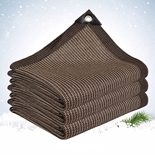 Idealer Schattiernetz,Braunes Schattierungsnetz,Schattennetz,Sichtschutz,Hitzeschutz Sonnenschutznetz,Sonnensegel mit 90% Schattierwirkung,für Zaun und Terrasse (3x4m/9.8x13ft) von KDDFN