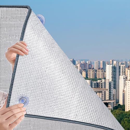 KDDFN 100% Blickdicht Spiegelfolie,Reflektierende Fensterfolie,Sonnenschutzfolie Fenster Isolierfolie,Anti-UV Folie,Wärmeschutzfolie,für Zuhause und Das Büro,mit Saugnapf (115x150cm/45 x59) von KDDFN