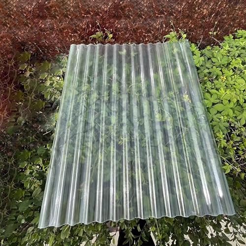 KDDFN Bitumenwellplatten,FRP-Tageslichtplatten,Transparent Kurzrollen,1/2/3/5/7/9/11 Pcs Baudachmaterial,Gewächshausplatte,1,8mm-Wetterfest Dachplatten,Schuppenplatte (0.9x0.8m/35x31in,11 Pcs) von KDDFN