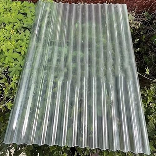KDDFN Klare Wellplatten,Wellbahn Dachmaterial,2mm FRP-Tageslichtplatten,UV-Beständige/Schlagfestigkeit Dachplatten,Schuppenplatte für das Ersetzen auf Carport Gewächshaus (0.9x0.55m/35x22in,7 Pcs) von KDDFN