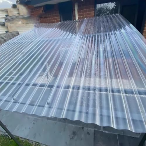KDDFN Lichtwellplatten,1mm FRP-Tageslichtplatten,Transparent Kurzrollen,Wärmeisolierung Gewächshausplatte,Dachblech für Gerätehaus,1/3/5/7/8/10/12/13 Stück Dachplatten (0.9x0.75m/35x29in,8 Pcs) von KDDFN