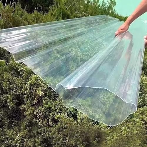 KDDFN Lichtwellplatten,1mm Transparente FRP-Tageslichtplatten,Wärmeisolierung Dachplatten,UV-Schutz-Dachmaterial,Profilplatten Trapez für Ersetzen auf Carport Gewächshaus (0.9x0.75m/35x29in,10 Pcs) KDDFN Lichtwellplatten,1mm Transparente FRP-Tageslichtplatten,Wärmeisolierung Dachplatten,UV-Schutz-Dachmaterial,Profilplatten Trapez für Ersetzen auf Carport Gewächshaus (0.9x0.75m/35x29in,10 Pcs) von KDDFN