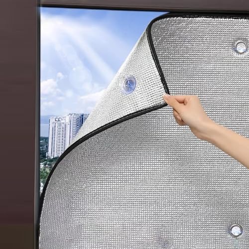 KDDFN Reflektierende Fensterfolie,Aluminisierte Isolierfolie,Sonnenschutzfolie,Vollständig Verdunkelungsfolie,Sichtschutzfolie,Anti-UV Thermomatte,für Zuhause und Büro (100x100cm/39 x39) von KDDFN