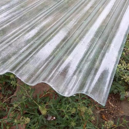 Lichtwellplatten,Transparent Kurzrollen,Wandblech Dachblech,Ersetzen Schuppenplatte,Schlagfestigkeit Dachpfannen,Dachplatten mit UV-Schutz,Gewächshausplatten,1mm (0.9x1.3m/35x51in,8 Pcs) von KDDFN