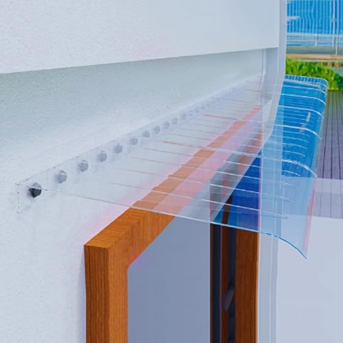Pultbogenvordach,UV-beständig Vordach Haustür,3,5mm Dicke Polycarbonat-Vollpappe,Türüberdachung für den Draußen,Transparente Regenschutz Markise,Mehrere Größen (40x100cm/16 x39,Facade) von KDDFN