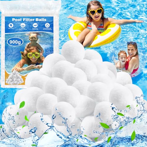 KDISHKRA Filterbälle Pool, 900g Filterballs kann Ersetzen 31kg Filtersand Quarzsand, Mehrweg Filter Balls Geeignet für Sandfilteranlage Pool, Poolpumpe, Schwimmbad und Aquarien Filteranlage von KDISHKRA