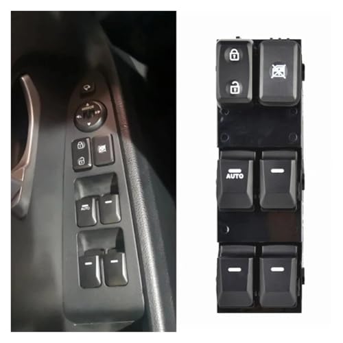 KDMOWHON 16Pins Power Fenster Schalter Kompatibel for Kia Sportage R 2011-2016 OEM 93570-3W000 935703W000 Auto Schalter Mit Licht(Auto-6 lights) von KDMOWHON