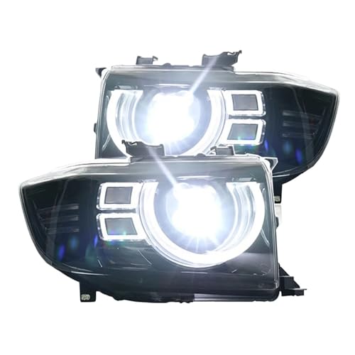 KDMOWHON Auto-Frontleuchten Scheinwerfer Kompatibel for Toyota Land Cruiser LC70-71-76-79 2006-2023 DRL Blinker Angel Eye Projektor von KDMOWHON