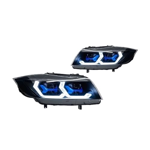 KDMOWHON Autolichter Serie Scheinwerfer Kompatibel for BMW E90 3 318I 320I 325I 2005-2012 Kopf Lampe Drl Projektor Objektiv Automotive(Halogen) von KDMOWHON