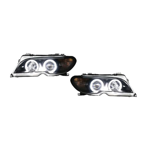 KDMOWHON Autoscheinwerfer, kompatibel mit BMW 3er M3 E46 2 Türen 1998–2005, Scheinwerfer-Montage-Upgrade-Projektorobjektiv-Kit(03-05 one pair,Low high) von KDMOWHON