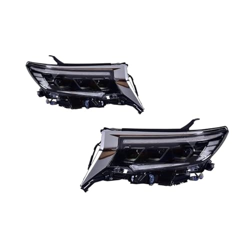 KDMOWHON Autoscheinwerfer kompatibel for Toyota Prado 2018-2020 Kopflampe Upgrade DRL Dynamische Signallampe Frontlichtbaugruppe(Left steering wheel) von KDMOWHON