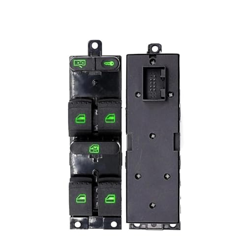 KDMOWHON Fenster Master Switch Konsole Kind Taste Kompatibel for VW Golf MK4 Jetta 4 Bora Passat B5 Seat Leon Toledo 1J4959857A 1J4959857D(GREEN-1J4959857C) von KDMOWHON