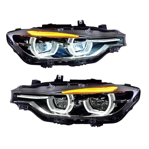 KDMOWHON Refit Scheinwerfer Montage Kompatibel for BMW 3 Serie F30 F35 318 320 325 328M 330 335 2013-2018(Replace Halogen) von KDMOWHON