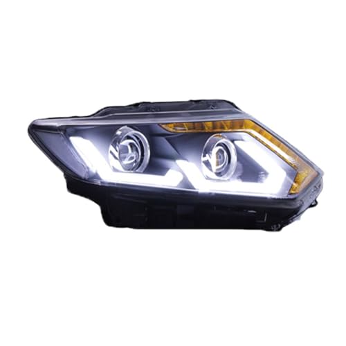 KDMOWHON Scheinwerfer Kompatibel for Nissan X-trail 2014-2016 DRL Hid Option Kopf Lampe Angel Eye Strahl Zubehör(Headlight No Bulb) von KDMOWHON