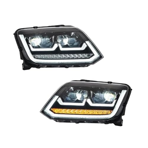 KDMOWHON Scheinwerfer Kompatibel for VW AMAROK 2010-2022 Auto 12V Lauf DRL Xenon Objektiv Hid H7(Right Hand Drive) von KDMOWHON