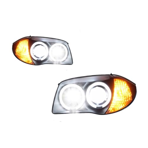 KDMOWHON Styling-Scheinwerfer, kompatibel mit BMW 1er E87 2004–2011, DRL-Autoscheinwerfer-Montage, Signa-modifizierte Lampe(Low and high led) von KDMOWHON