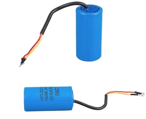 1pc 400uF 300V AC Starting Capacitor For Heavy Duty electronic starter Air Compressor Red Yellow Two Wires Capacitance Meters von KDMYXBFZI