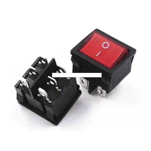 21x24mm 21 * 24mm With Red Light Rocker Switches 6 Pin 2 Position 6A 250V 10A 125VAC ON-OFF von KDMYXBFZI