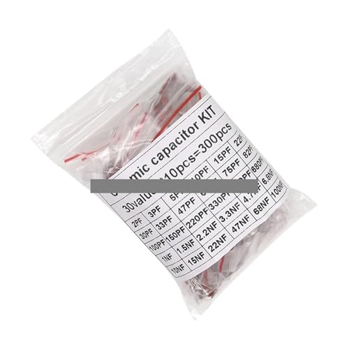 300pcs 50V Ceramic Capacitor Kit 2PF-0.1UF 30Values*10pcs Capacitance Assorted Set DIY Sample Pack Capacitance Meters von KDMYXBFZI