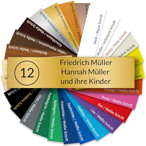 Personalisierbares Briefkastenschild – Namensschild – personalisierbar – 27 Farben – wetterfestes Acryl – einfache Befestigung mit 3M-Kleber – hochpräzise Lasergravur von KDO 3D