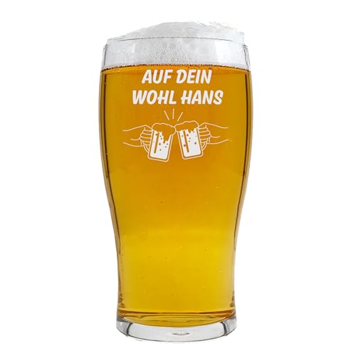 KDO MAGIC - Bierglas personalisiert mit Gravur - Bierpint mit Ihrem Text graviert – 570 ml – Mehrere Gravurmodelle – Geschenk zum Vatertag, Papa, Geburtstag, Ruhestand (Motiv: Prost) von KDO MAGIC