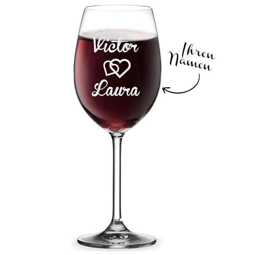 KDO MAGIC - Personalisierbares Weinglas - Weinglas Graviert mit Namen oder Text - Mehrere Modelle Personalisierbarer - Geburtstagsgeschenk, Vatertag, Papa, Weihnachten (Motiv: Valentinstag) von KDO MAGIC