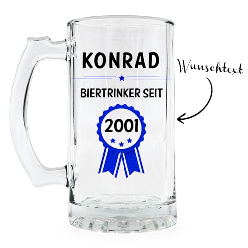 KDO MAGIC - Personalisierter Bierkrug - Bierglas 470 ml - Personalisiert mit einem Text - Mehrere Modelle Personalisierbarer - Geburtstagsgeschenk, Vatertag, Weihnachten (Motiv: Alter) von KDO MAGIC