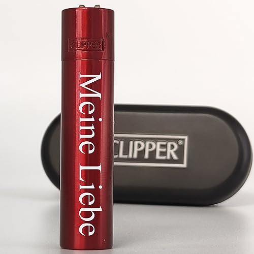 KDO MAGIC - Personalisierter Clipper - Feuerzeug aus Metall mit einem Vornamen graviert - Geschenkbox - Wechselstein - Mehrere Farben (Rot) von KDO MAGIC
