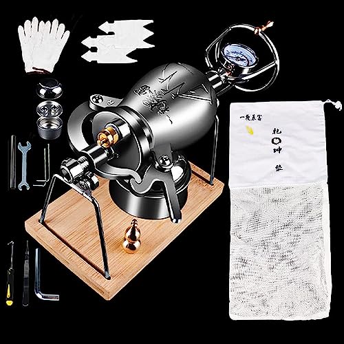 300 ml Retro-Popcorn-Maker – Popcorn-Maschine mit manueller Kurbel, beheizter Popcorn-Popper aus Edelstahl – Geschenk für Zuhause, Halloween, Weihnachtsfeier von KDOQ