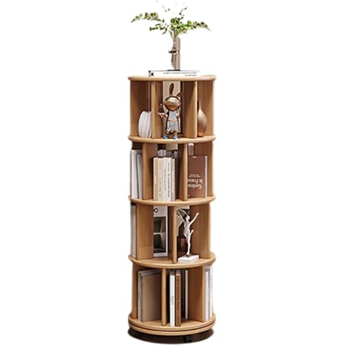 Brauner drehbarer Bücherregal-Turm, drehbares Bücherregal, Eck-Bücherregal für kleinen Raum, drehbares Bücherregal mit 360-Grad-Anzeige, drehbares Bücherregal mit 6 Ebenen (Farbe: von KDOQ