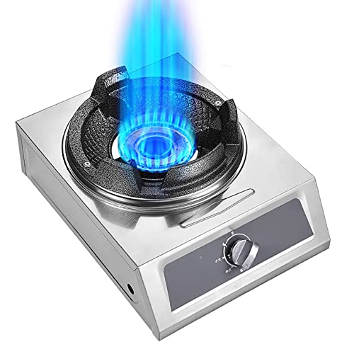 Brenner Gasherd Gasherd 40KW Haushalt Gewerbe Edelstahl Tischplatte Gasherd Indoor LPG Herd [Energieklasse A] von KDOQ