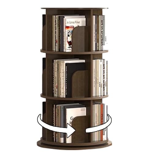 Drehbares Bücherregal mit 360-Grad-Anzeige, drehbares Bücherregal für Schlafzimmer, Wohnzimmer, Solider Bücherregal-Organizer für kleine Räume, drehbarer Bücherregal-Turm (Farbe: 3 von KDOQ
