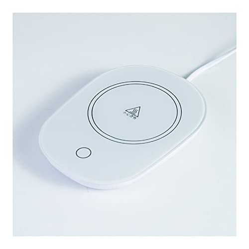 Kaffeebecher Heizung Pad Cup Wärmer Konstante Temperatur Untersetzer Intelligente Kaffeetasse Elektrische Tasse Matte Milch Tee Warmwasserbereiter Home Office Geschenk (Color : White Pad (No Cup)) von KDOQ