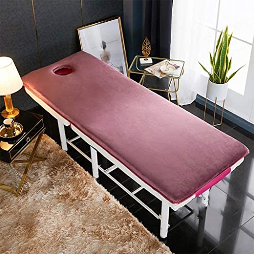 Massagetischauflage, Massagetisch-Memory-Foam-Auflage, weiche Spa-Bettauflage für Massageliegen, inklusive Polster und Gesichtslöchern (Farbe: Rosa, Größe: 60 x 180 cm) von KDOQ