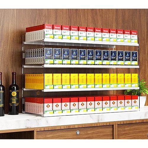 Verkaufsregale, rechteckiger Zigarettenetui-Halter aus Acryl, automatischer Zigarettenschieber-Zigaretten-Display-Halter, Wandregal für Zigarettenetuis (Farbe: Klar, Größe: 73,5 x von KDOQ