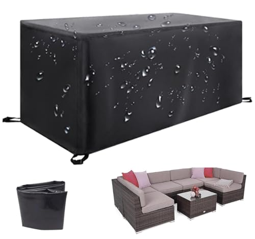 KDOVOKD Gartenmöbel Abdeckung 200x80x80cm(LxBxH) Wasserdicht Loungemöbel Abdeckung wasserdichte Loungesofa Abdeckplane Winterfest 420D Oxford Rechteckig Schutzhülle von KDOVOKD