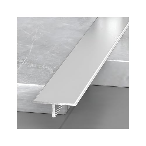 3 Stück Aluminium-T-Formleisten für Bodenübergänge für Schwellen Fliesen Holzböden Teppich(Size:8mm/0.31in,Color:Silver) von KDQRMVV