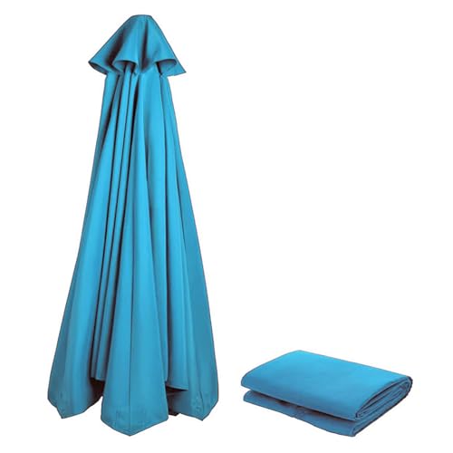 KDQRMVV Sonnenschirm-Ersatzbezug 350cm 8 Streben Wasserdichtes und UV-beständiges Polyestergewebe(Color:Lake Blue) von KDQRMVV