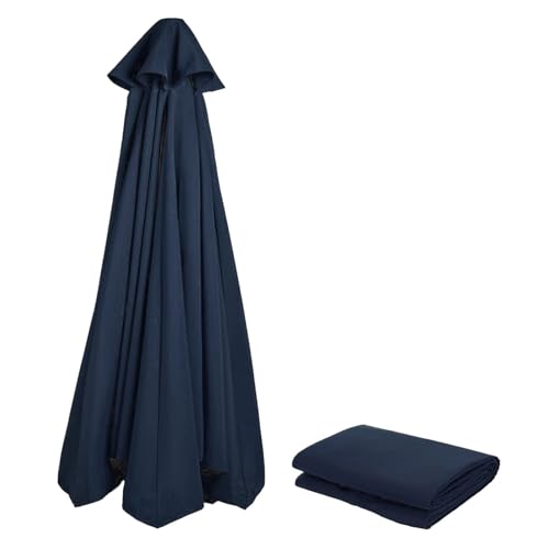 KDQRMVV Sonnenschirm-Ersatzbezug 350cm 8 Streben Wasserdichtes und UV-beständiges Polyestergewebe(Color:Navy Blue) von KDQRMVV