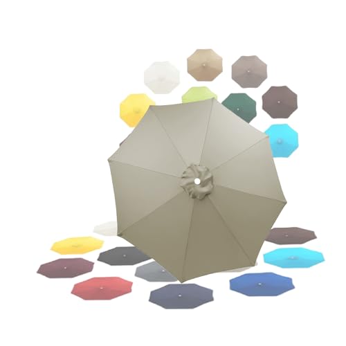 Sonnenschirm Ersatzbezug 400cm 8 Rippen Für Gartenschirm Ersatz-Überdachung Light Gray von KDQRMVV